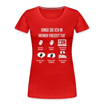 Brettspiele, Brettspiel, Brettspiele Spielen - Frauen Premium Bio T-Shirt - Rot - Vorne - Mia (176cm)