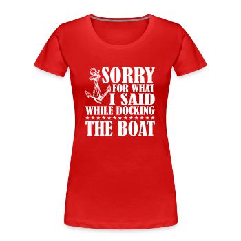 See Angeln Boote Kajak Kanu Sommer Seehaus Kabine - Frauen Premium Bio T-Shirt - Rot - Vorne - Mia (176cm)