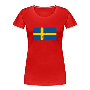 Drapeau de la Suède - T-shirt bio Premium Femme - rouge - Devant - Mia (176cm)