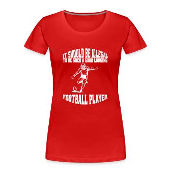 Football Coach American Football Football Fan - Women's Premium Organic T-Shirt - red - Front - Mia (176cm)