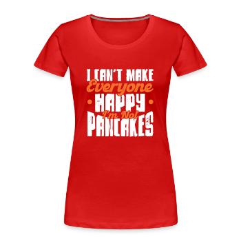 Pfannkuchen Liebhaber Geschenk Pfannkuchen Spruch - Frauen Premium Bio T-Shirt - Rot - Vorne - Mia (176cm)