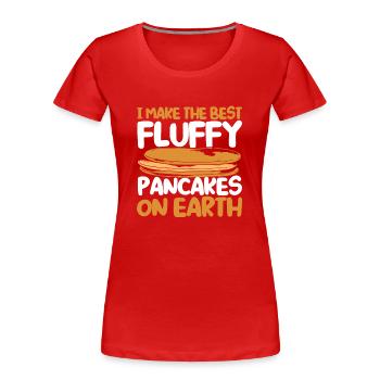 Pfannkuchen Liebhaber Geschenk Pfannkuchen Spruch - Frauen Premium Bio T-Shirt - Rot - Vorne - Mia (176cm)