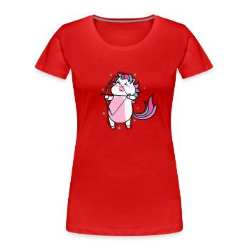 Licorne en tir à l’arc Créatures mythiques Sport - T-shirt bio Premium Femme - rouge - Devant - Mia (176cm)