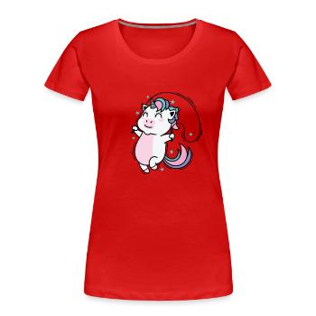 Licorne saute à la corde Créatures mythiques Sport - T-shirt bio Premium Femme - rouge - Devant - Mia (176cm)