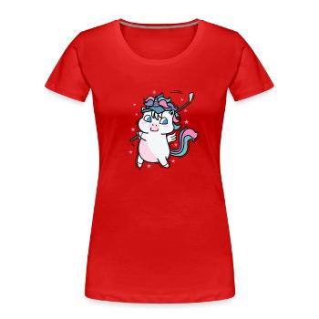 Licorne en golf Créatures mythiques Sport - T-shirt bio Premium Femme - rouge - Devant - Mia (176cm)