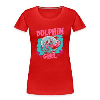 Dolphin Girls Dolphin Dolphins Dolphin Lovers - T-shirt bio Premium Femme - rouge - Devant - Mia (176cm)