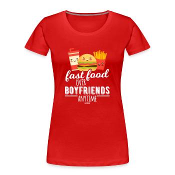 Fast food for girls - Women's Premium Organic T-Shirt - red - Front - Mia (176cm)