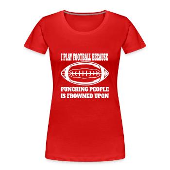 Football Coach American Football Football Fan - Women's Premium Organic T-Shirt - red - Front - Mia (176cm)