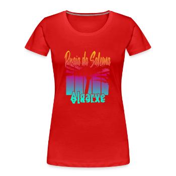 Vintage Praia da Salema Algarve - T-shirt bio Premium Femme - rouge - Devant - Mia (176cm)