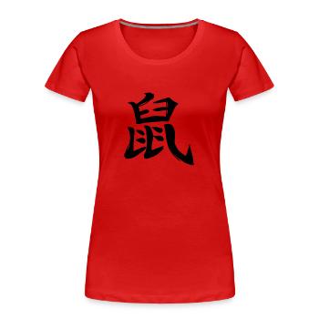Rat Chinese Zodiac Sign - Women's Premium Organic T-Shirt - red - Front - Mia (176cm)