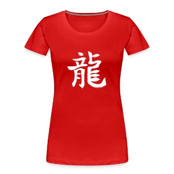 Dragon Chinese Zodiac Sign - Women's Premium Organic T-Shirt - red - Front - Mia (176cm)