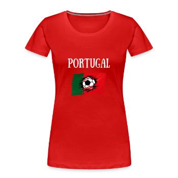 football portugal football personalized gift flag - Women's Premium Organic T-Shirt - red - Front - Mia (176cm)
