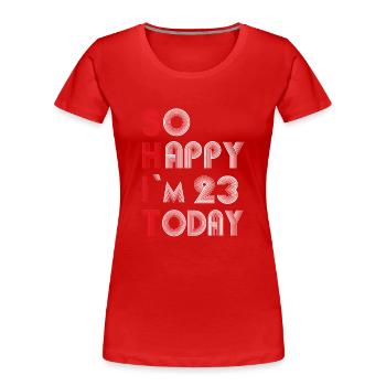 23 ans - T-shirt bio Premium Femme - rouge - Devant - Mia (176cm)