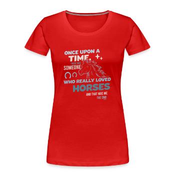 J’adore les chevaux - T-shirt bio Premium Femme - rouge - Devant - Mia (176cm)