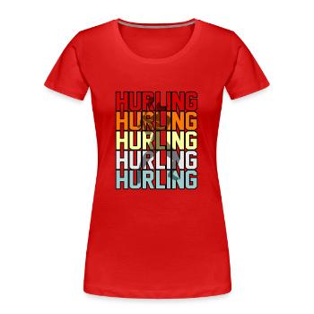 Retro-sport Schleudern - Frauen Premium Bio T-Shirt - Rot - Vorne - Mia (176cm)