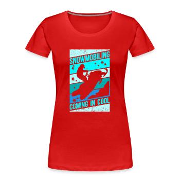 Snowmobile Snowmobile Snowmobile Gift - Women's Premium Organic T-Shirt - red - Front - Mia (176cm)
