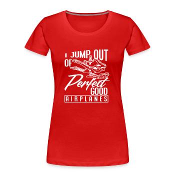Fallschirmspringen Fallschirmspringer - Frauen Premium Bio T-Shirt - Rot - Vorne - Mia (176cm)