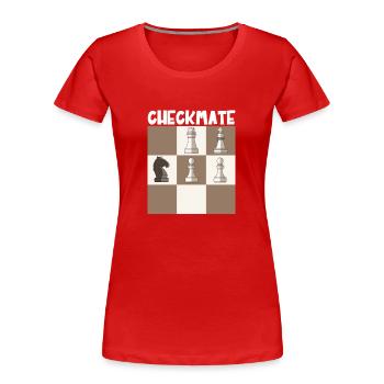 Schwarzes Pferd Schachmatt Der König - Frauen Premium Bio T-Shirt - Rot - Vorne - Mia (176cm)