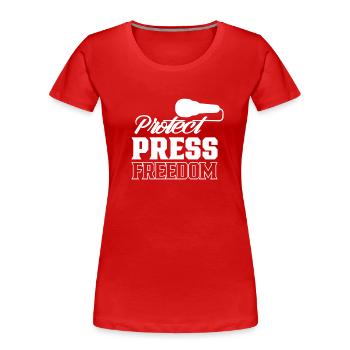 Protège la liberté de la presse Journaliste Loi sur la presse - T-shirt bio Premium Femme - rouge - Devant - Mia (176cm)
