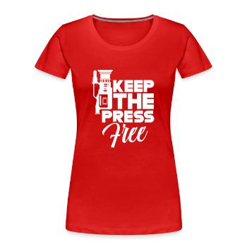 Liberté de la presse Liberté de la presse - T-shirt bio Premium Femme - rouge - Devant - Mia (176cm)