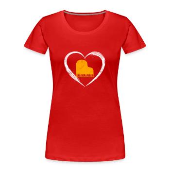Klavier love - Frauen Premium Bio T-Shirt - Rot - Vorne - Mia (176cm)