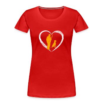 Jagd Liebhaber - Frauen Premium Bio T-Shirt - Rot - Vorne - Mia (176cm)