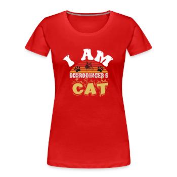 Schrodinger's Cat Box Funny Science Nerd - Women's Premium Organic T-Shirt - red - Front - Mia (176cm)