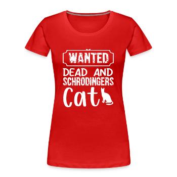 Schrodinger's Cat Box Funny Science Nerd - Women's Premium Organic T-Shirt - red - Front - Mia (176cm)