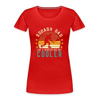 Joueur de squash Squashen Squash ball Racket Père - T-shirt bio Premium Femme - rouge - Devant - Mia (176cm)
