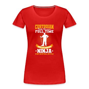 Concierge Cadeau Concierge d'école - T-shirt bio Premium Femme - rouge - Devant - Mia (176cm)