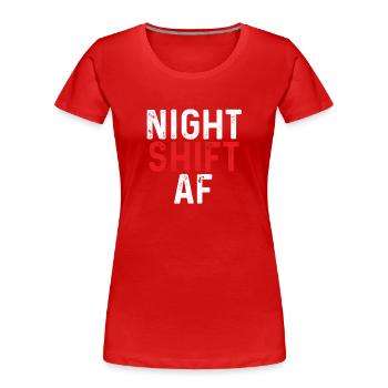 Poste de nuit af - T-shirt bio Premium Femme - rouge - Devant - Mia (176cm)