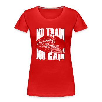 Conducteur de train à vapeur Trainspotting - T-shirt bio Premium Femme - rouge - Devant - Mia (176cm)