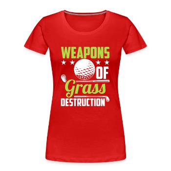 Lustiger Golf Spruch - Golfer - Frauen Premium Bio T-Shirt - Rot - Vorne - Mia (176cm)