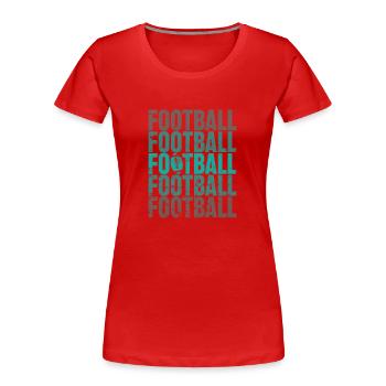 Football Amerika Volkssport Touchdown - Frauen Premium Bio T-Shirt - Rot - Vorne - Mia (176cm)