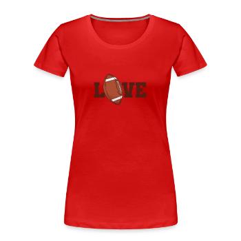 Love American Football USA Volkssport - Frauen Premium Bio T-Shirt - Rot - Vorne - Mia (176cm)