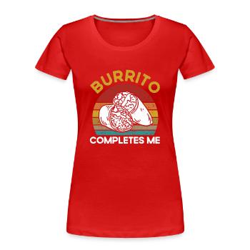 Burrito Taco Mexiko Food Fan Burrito Essen - Frauen Premium Bio T-Shirt - Rot - Vorne - Mia (176cm)