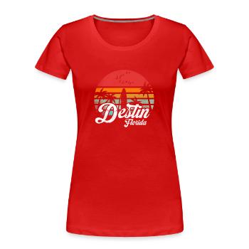 Vintage Destin Floride Surf Rétro Surf Cool - T-shirt bio Premium Femme - rouge - Devant - Mia (176cm)