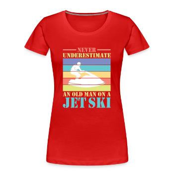 Jetski Sport Water Motorcycle Water Sports Gift - Women's Premium Organic T-Shirt - red - Front - Mia (176cm)