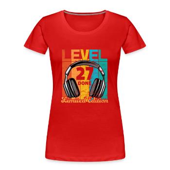Gaming Birthday 27 Years Level 27 Complete - Women's Premium Organic T-Shirt - red - Front - Mia (176cm)