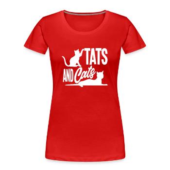 Tattoos Cats Animals Tattooed - Women's Premium Organic T-Shirt - red - Front - Mia (176cm)
