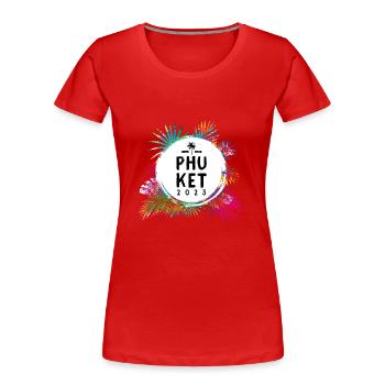 Phuket 2023 Bunt - Frauen Premium Bio T-Shirt - Rot - Vorne - Mia (176cm)
