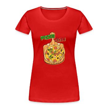 Pizza Maker Pizza Maker Pizza Love - T-shirt bio Premium Femme - rouge - Devant - Mia (176cm)