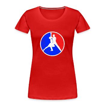 Tanzen Logo - Frauen Premium Bio T-Shirt - Rot - Vorne - Mia (176cm)