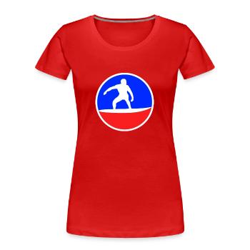 Surfen Logo - Frauen Premium Bio T-Shirt - Rot - Vorne - Mia (176cm)