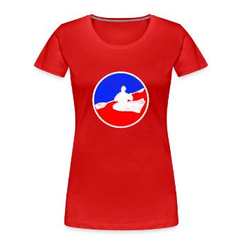 Kanusport Logo - Frauen Premium Bio T-Shirt - Rot - Vorne - Mia (176cm)