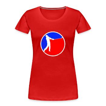 Golf Logo - Women's Premium Organic T-Shirt - red - Front - Mia (176cm)