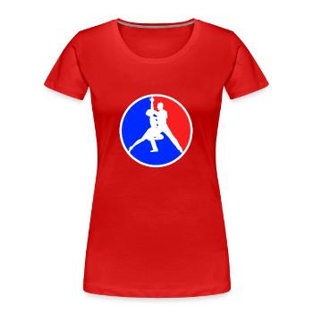 Tanzen Logo - Frauen Premium Bio T-Shirt - Rot - Vorne - Mia (176cm)