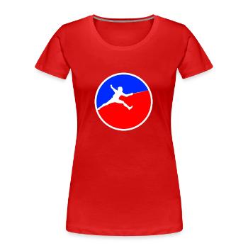 Fechten Logo - Frauen Premium Bio T-Shirt - Rot - Vorne - Mia (176cm)