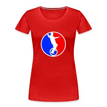 Einrad Logo - Frauen Premium Bio T-Shirt - Rot - Vorne - Mia (176cm)