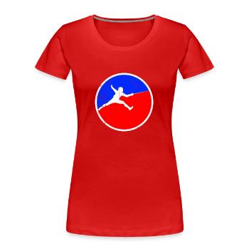Fechten Logo - Frauen Premium Bio T-Shirt - Rot - Vorne - Mia (176cm)